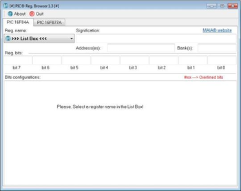 MAIA PIC Reg Browser screenshot