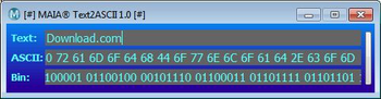 MAIA Text2ASCII screenshot