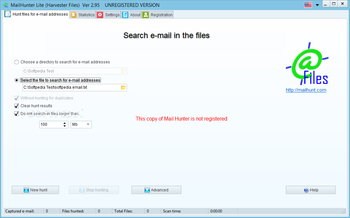 Mail Hunter Lite (Harvester Files) screenshot