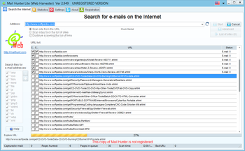 Mail Hunter Lite (Web Harvester) screenshot