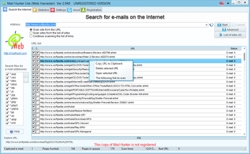 Mail Hunter Lite (Web Harvester) screenshot 2