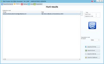 Mail Hunter Lite (Web Harvester) screenshot 3