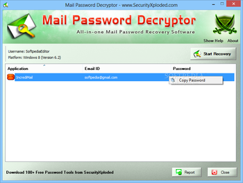 Mail Password Decryptor screenshot