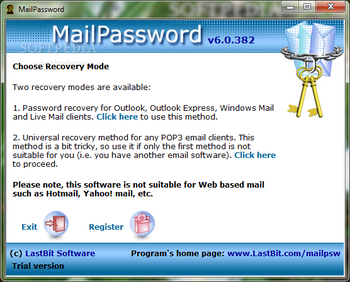 Mail Password screenshot