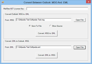 MailBee.NET Outlook Converter screenshot 2