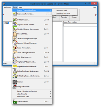 Mailbox Tools for Eudora screenshot 3