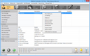 MailList Controller Free screenshot 2
