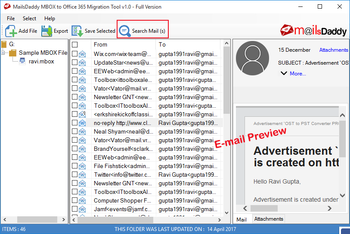 MailsDaddy MBOX to Office 365 Migration Tool screenshot 3