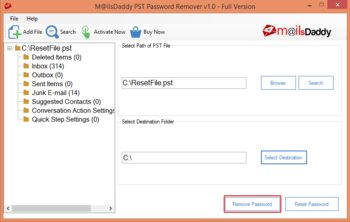 MailsDaddy PST Password Remover screenshot