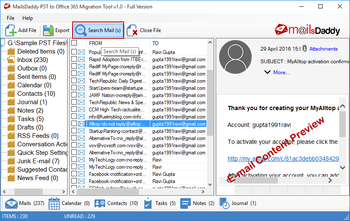 MailsDaddy PST to Office 365 Migration Tool screenshot