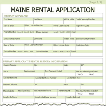 Maine Rental Application screenshot