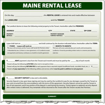 Maine Rental Lease screenshot