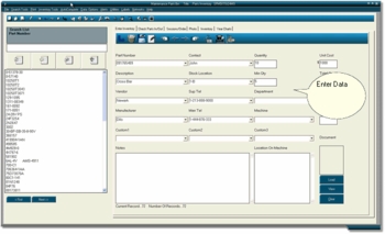 Maintenance Parts Bin screenshot