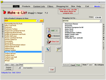 Make-a-List Shopper's Helper screenshot