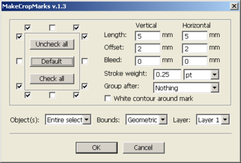 MakeCropMarks screenshot