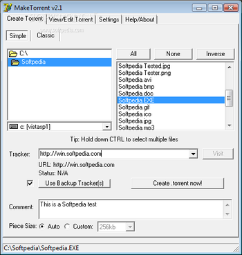 MakeTorrent screenshot