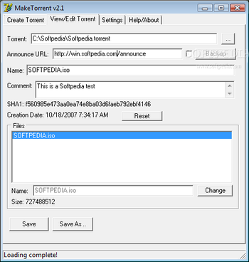 MakeTorrent screenshot 2