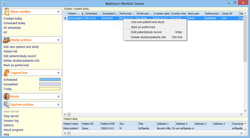 Makhaon Worklist Server screenshot