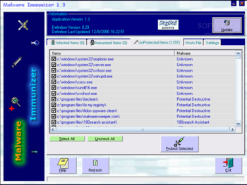Malware Immunizer screenshot