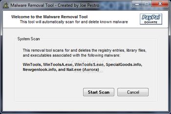 Malware Removal Tool screenshot