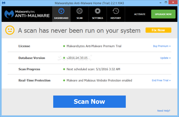 Malwarebytes' Anti-Malware Database screenshot
