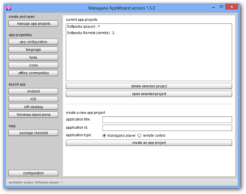 Managana AppWizard screenshot