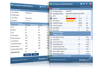 ManageEngine Exchange Health Monitor screenshot