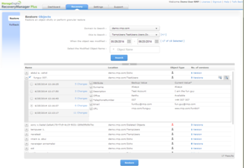 ManageEngine RecoveryManager Plus screenshot