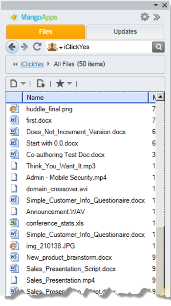 MangoApps for Outlook screenshot