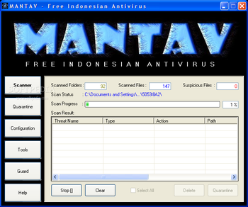 MANTAV Antivirus screenshot