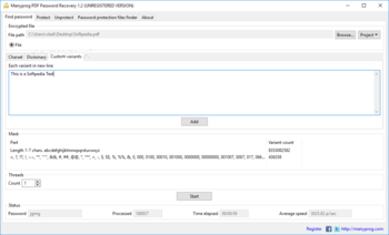 Manyprog PDF Password Recovery screenshot 3
