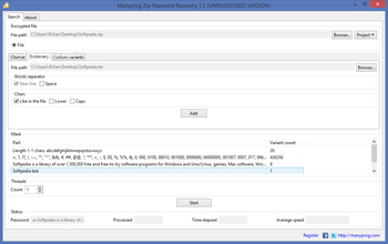 Manyprog Zip Password Recovery screenshot 2