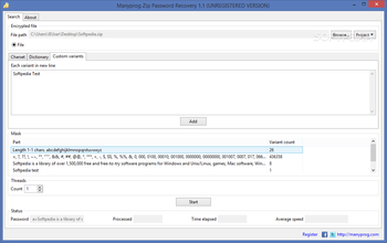Manyprog Zip Password Recovery screenshot 3