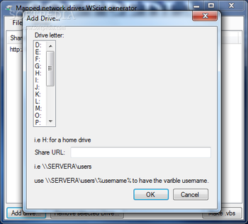 Map Network Drives WScript Generator screenshot 2