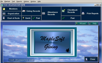 MapleSoft Giving Church Bookkeeping Software screenshot