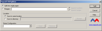 Mapsoft PDFSplitter screenshot