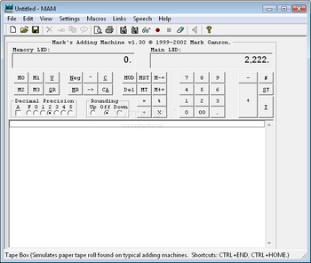 Mark's Adding Machine screenshot