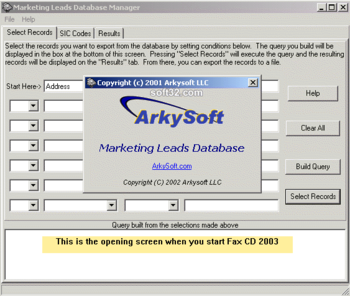 Marketing Leads Database 2005 screenshot