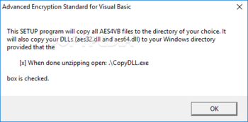MarshallSoft AES Library for Visual Basic screenshot