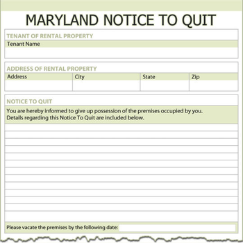 Maryland Notice To Quit screenshot