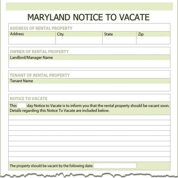Maryland Notice To Vacate screenshot