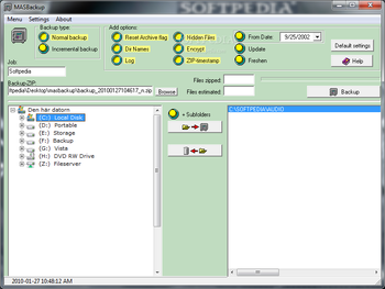 MASBackup screenshot