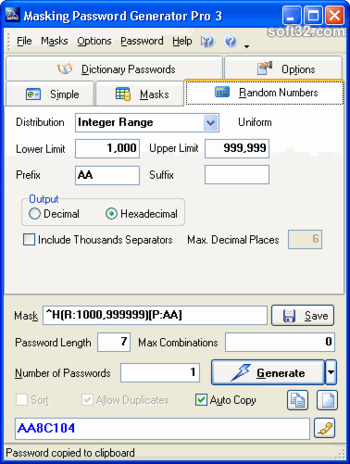Masking Password Generator Pro screenshot 2