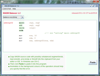MASM Balancer screenshot