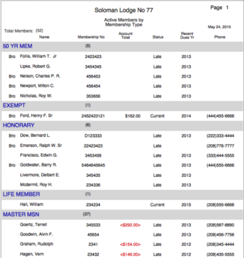 Masonic Lodge Membership screenshot