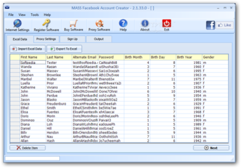 MASS Facebook Account Creator screenshot