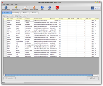 MASS Gmail Account Creator screenshot