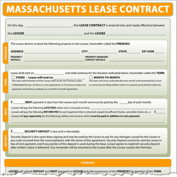 Massachusetts Lease Contract screenshot