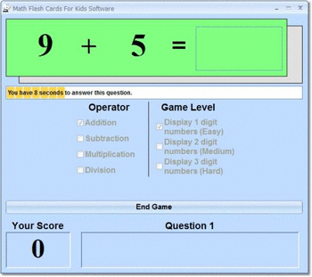 Math Flash Cards For Kids Software screenshot