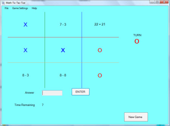 Math Tic-Tac-Toe screenshot